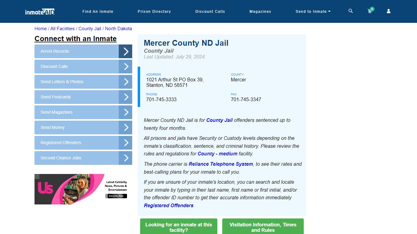 Mercer County ND Jail - Inmate Locator